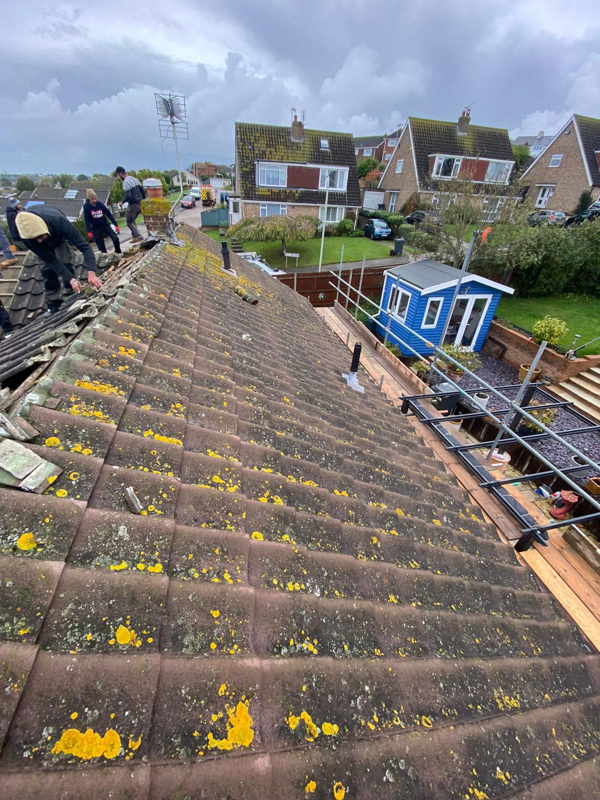 Professional roofers working on a property in London - KS Roof Master