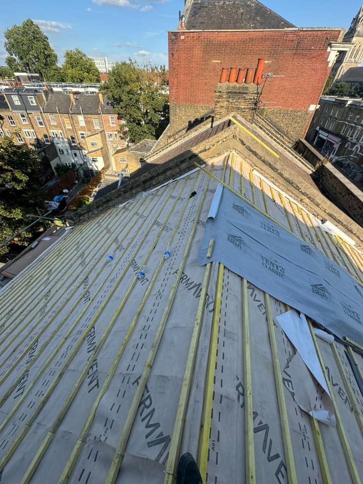 Slate roof restoration in Greenwich