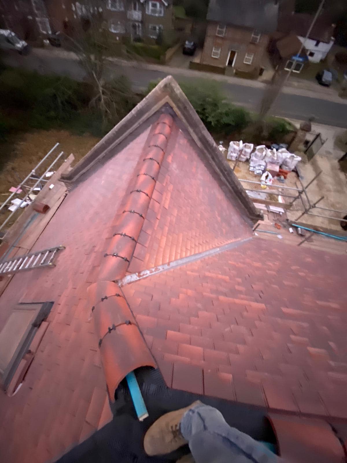 Professional roofers working on a property in London - KS Roof Master