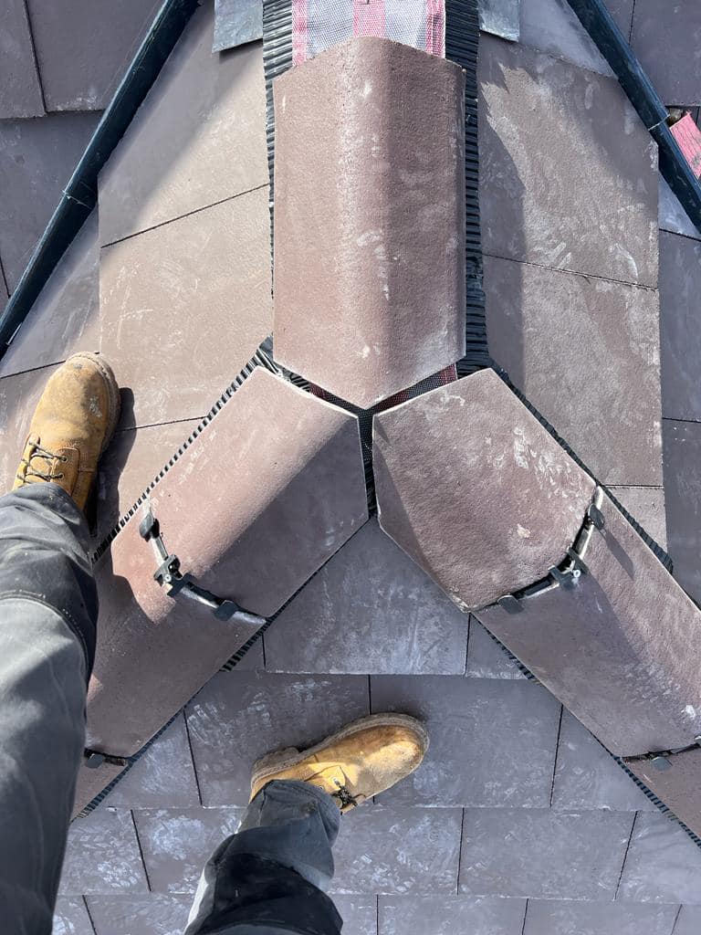 Professional roofers working on a property in London - KS Roof Master