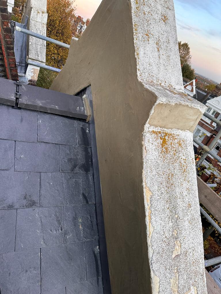 Professional roofers working on a property in London - KS Roof Master