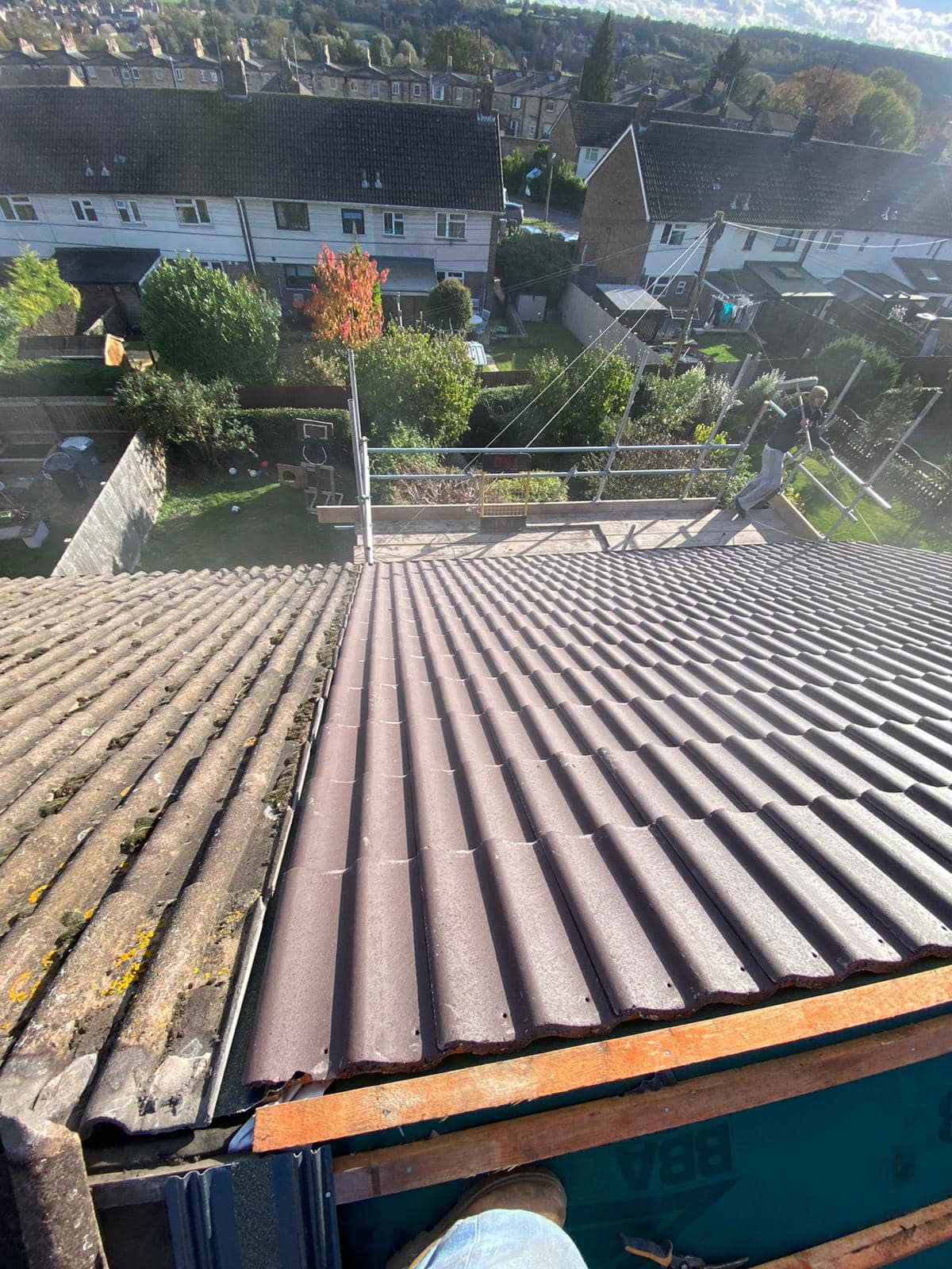 Professional roofers working on a property in London - KS Roof Master