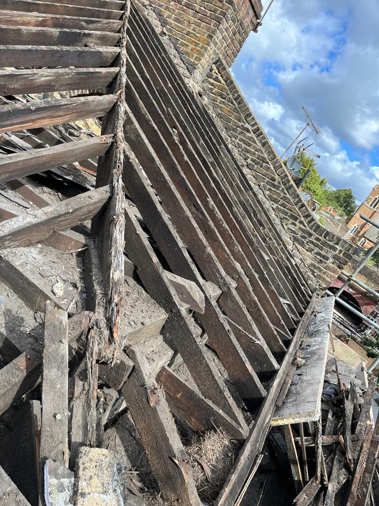 Professional roofers working on a property in London - KS Roof Master