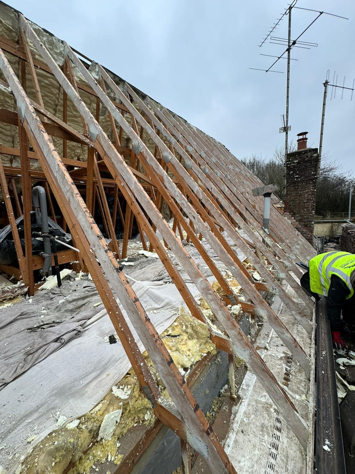 Professional roofers working on a property in London - KS Roof Master