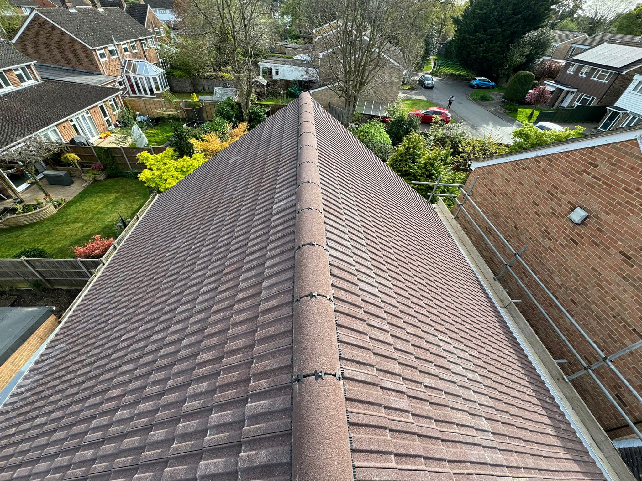 Professional roofers working on a property in London - KS Roof Master