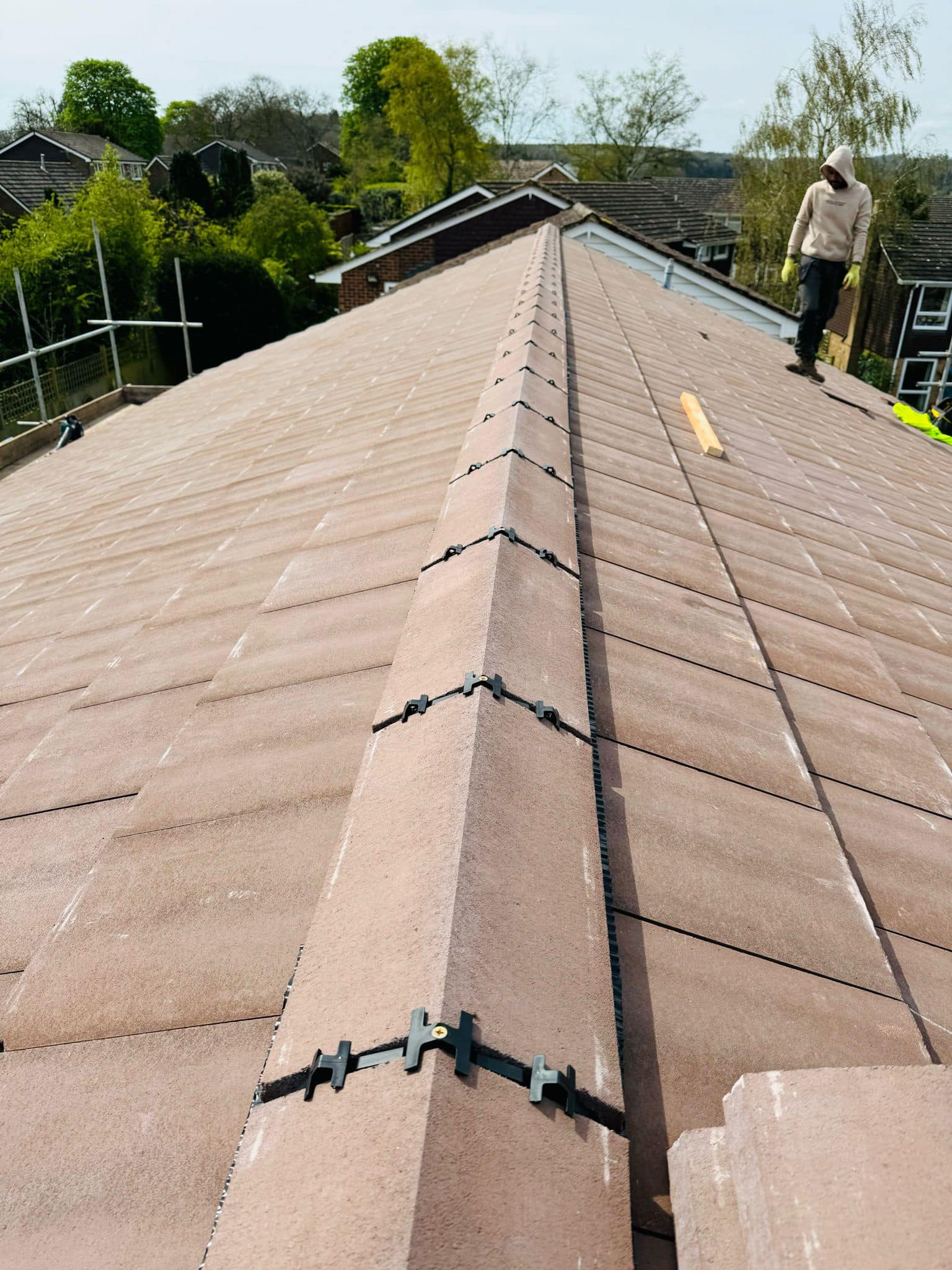 Professional roofers working on a property in London - KS Roof Master