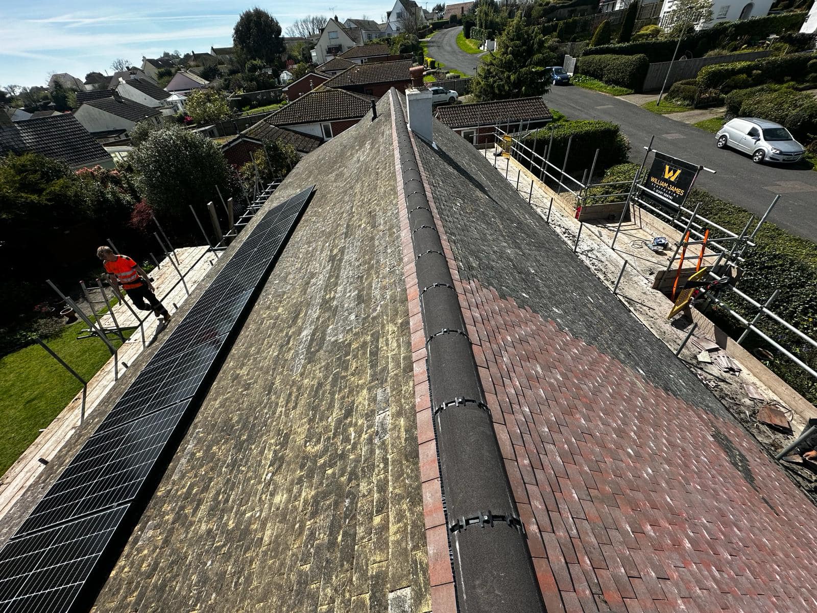Professional roofers working on a property in London - KS Roof Master