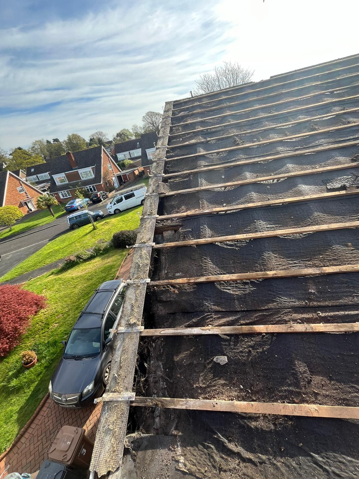 Professional roofers working on a property in London - KS Roof Master