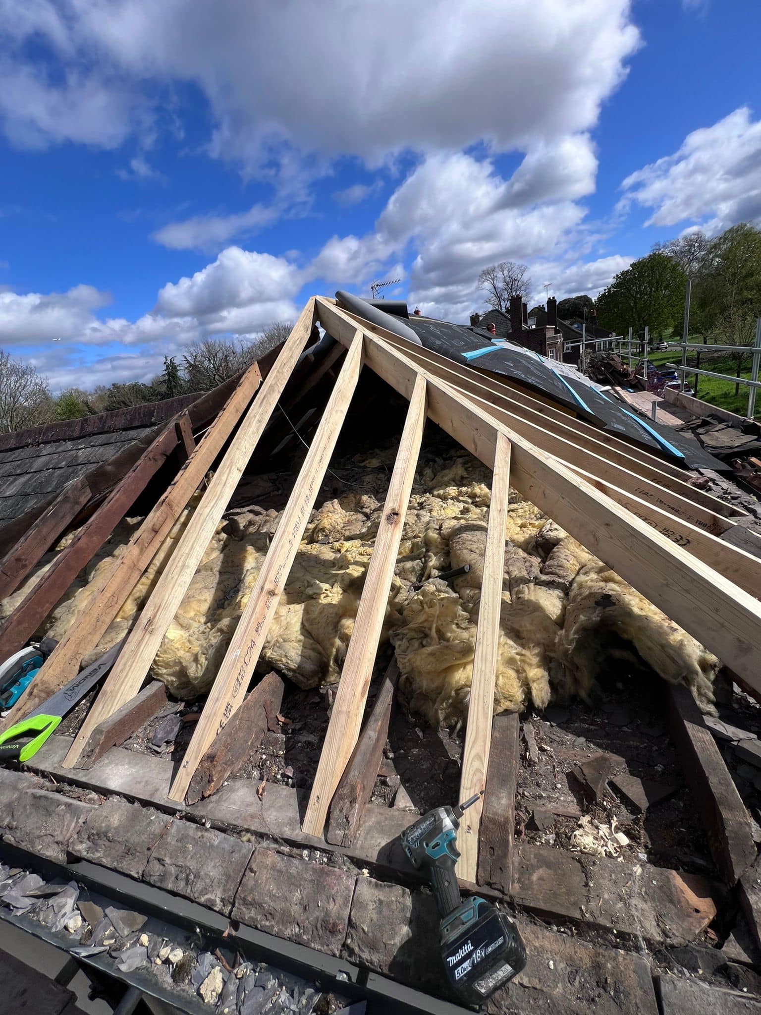 Professional roofers working on a property in London - KS Roof Master