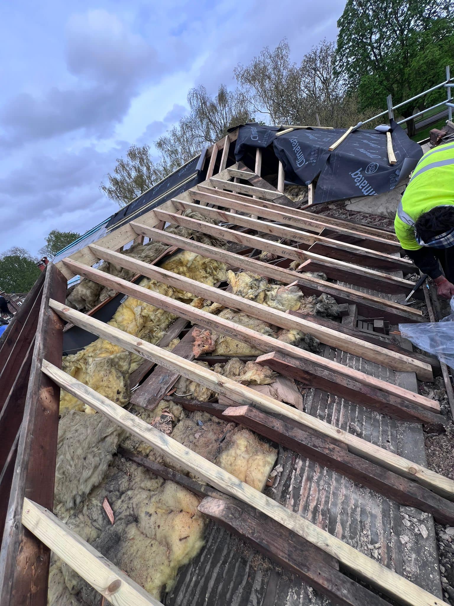 Professional roofers working on a property in London - KS Roof Master