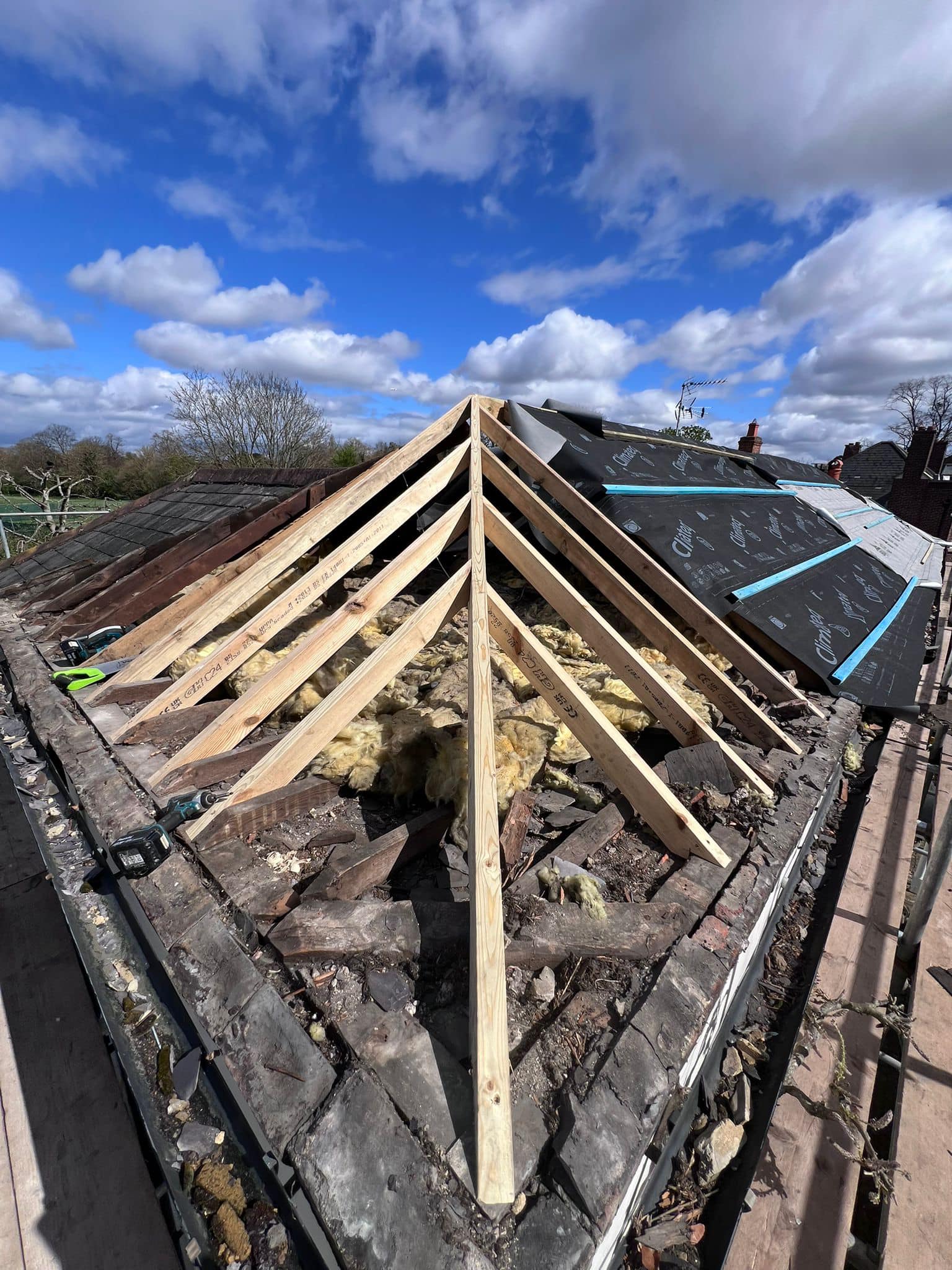Professional roofers working on a property in London - KS Roof Master