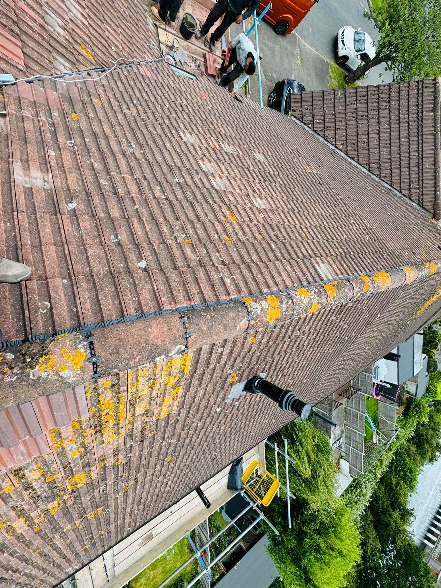 Professional roofers working on a property in London - KS Roof Master