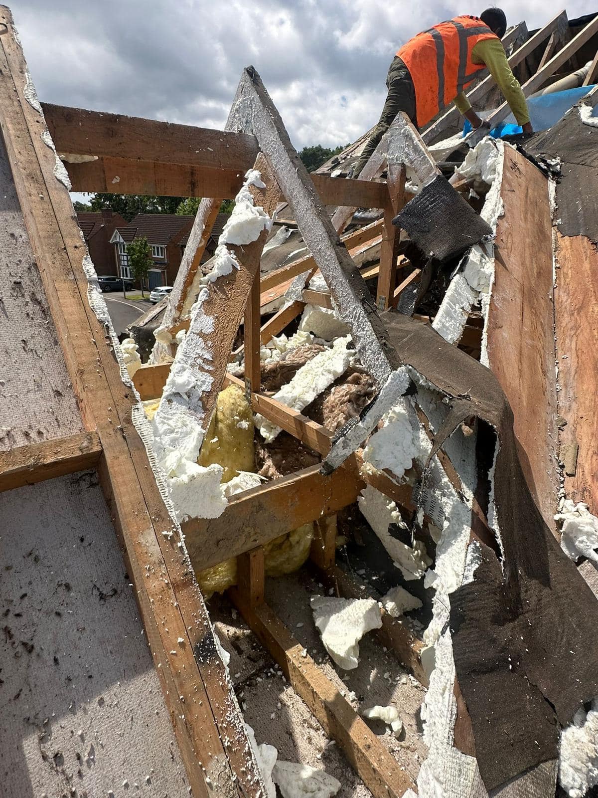 Professional roofers working on a property in London - KS Roof Master