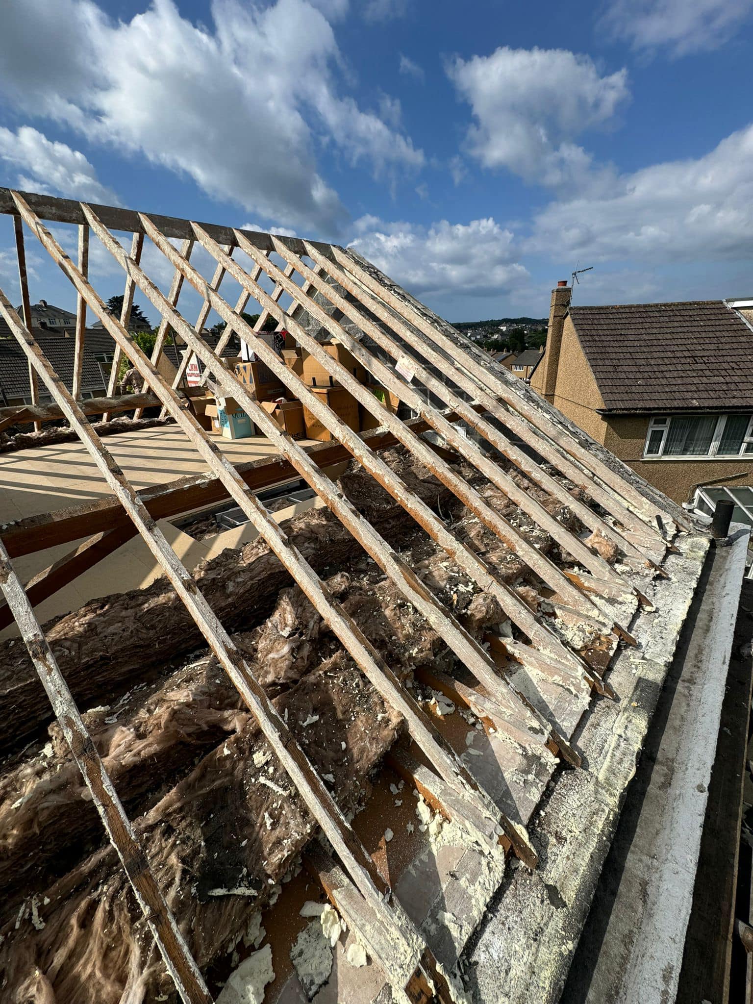 Professional roofers working on a property in London - KS Roof Master
