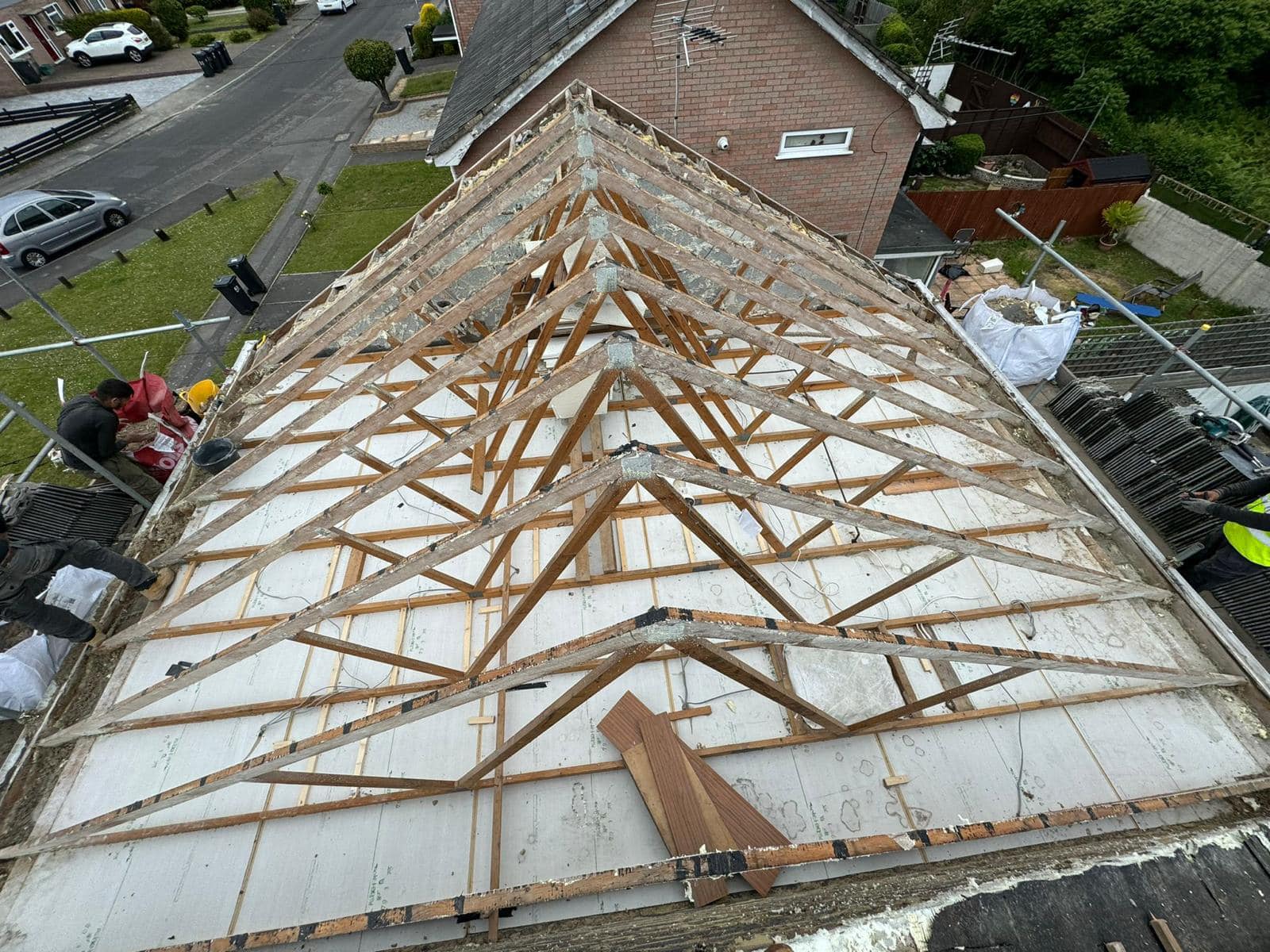 Professional roofers working on a property in London - KS Roof Master