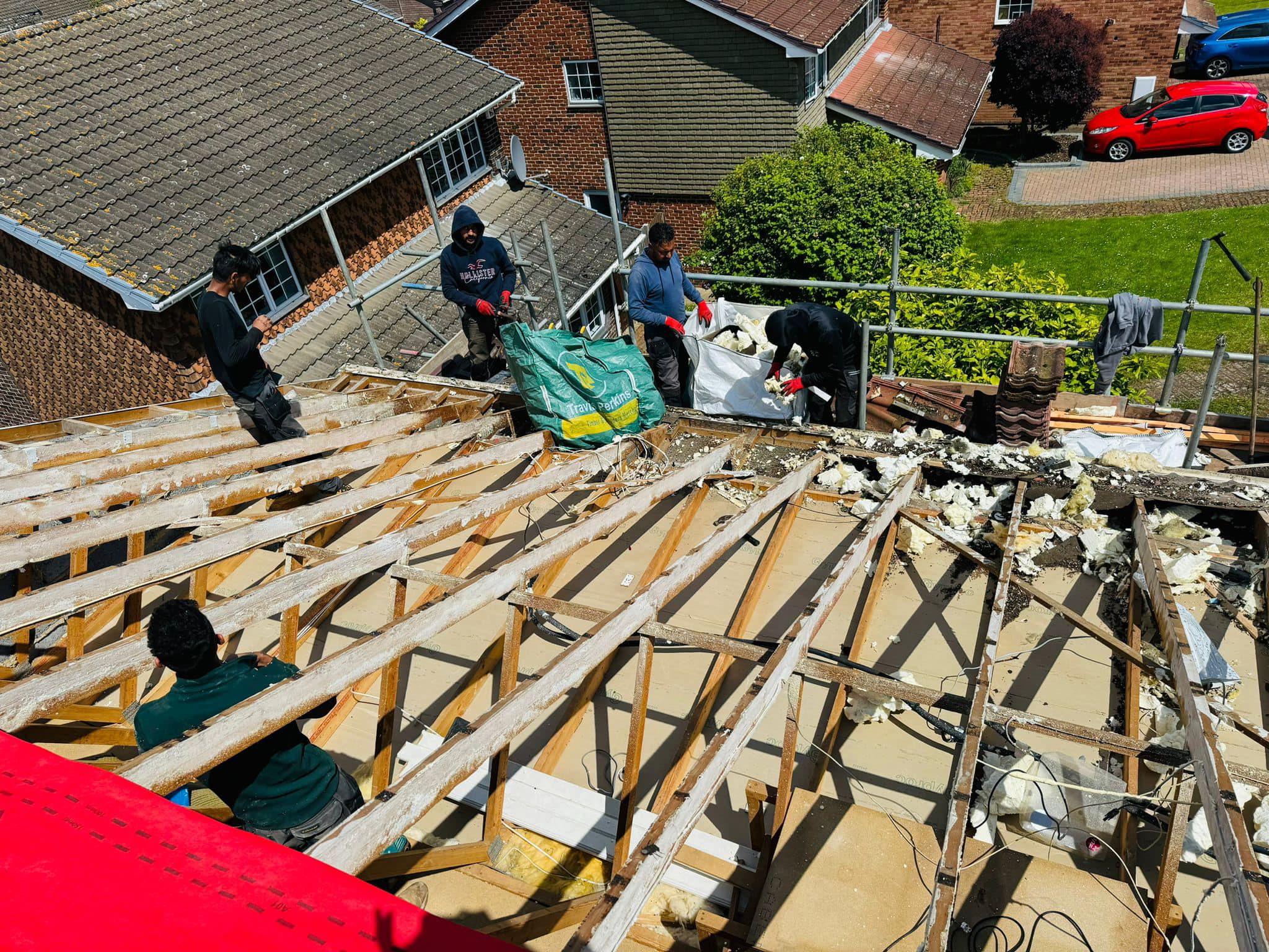 Professional roofers working on a property in London - KS Roof Master