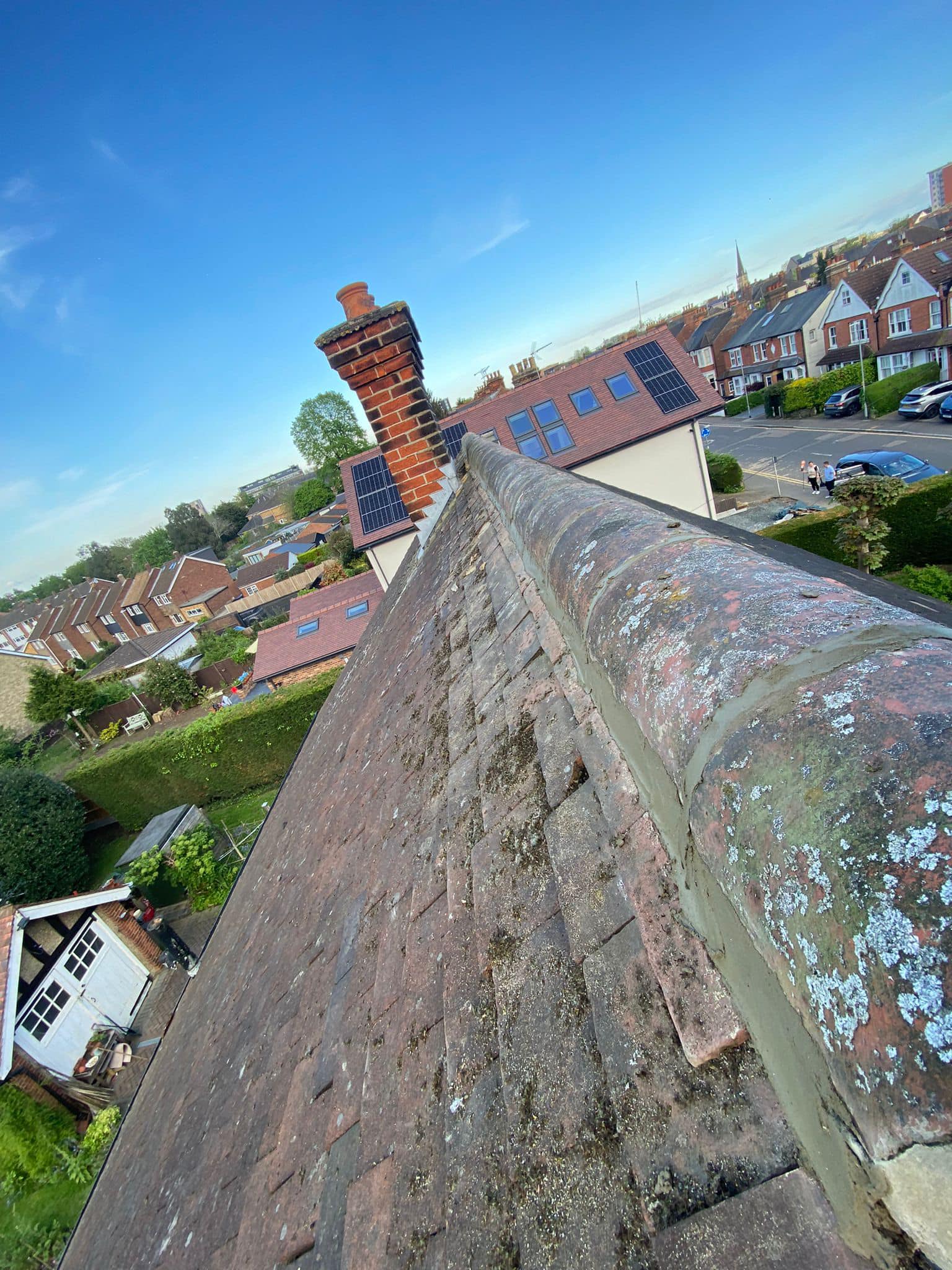 Professional roofers working on a property in London - KS Roof Master