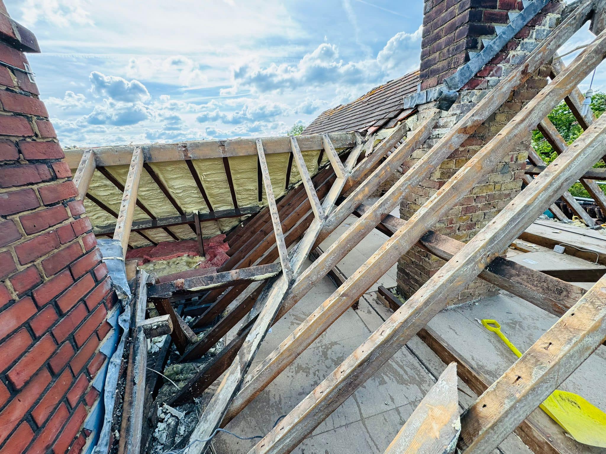 Professional roofers working on a property in London - KS Roof Master