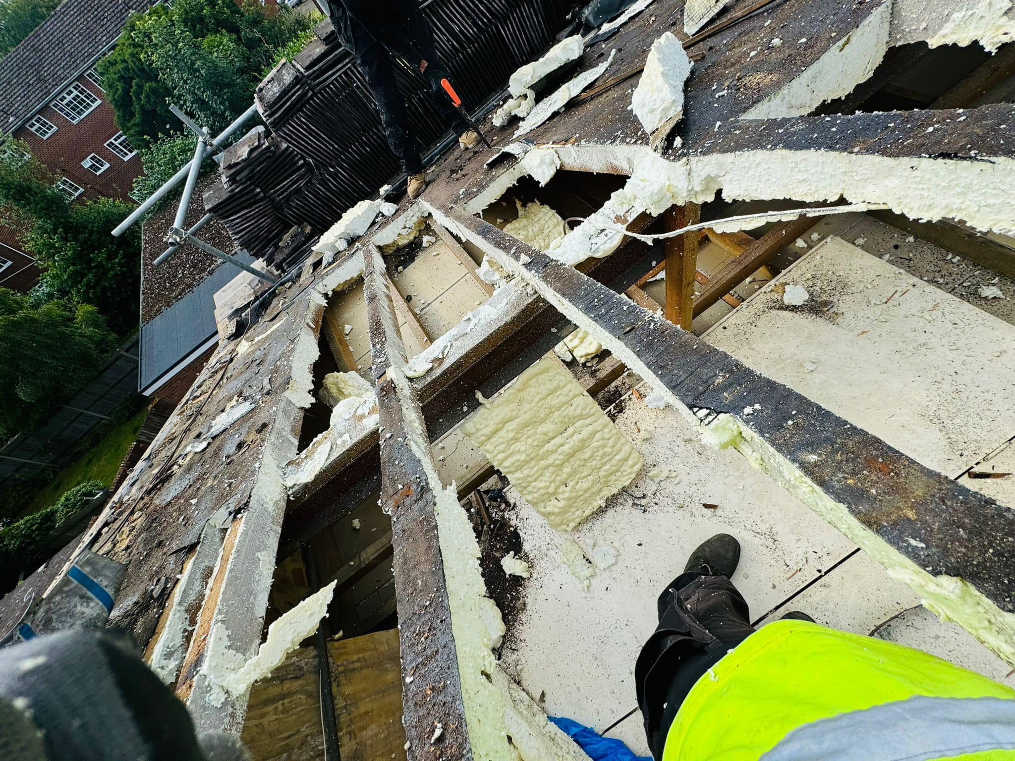 Professional roofers working on a property in London - KS Roof Master