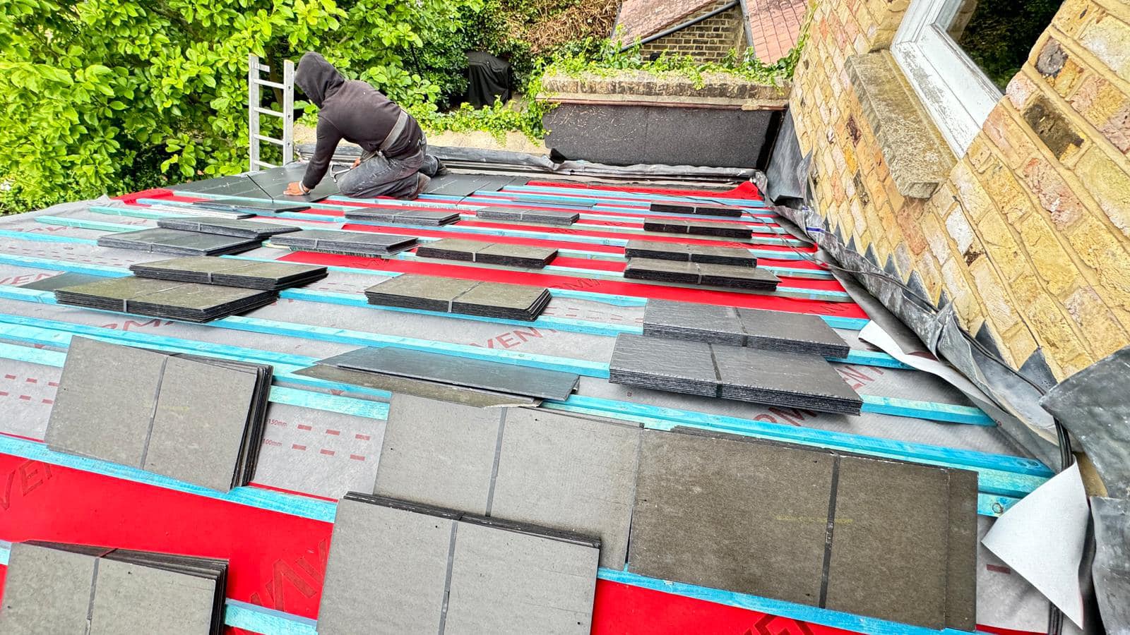 Slate roof restoration in Greenwich
