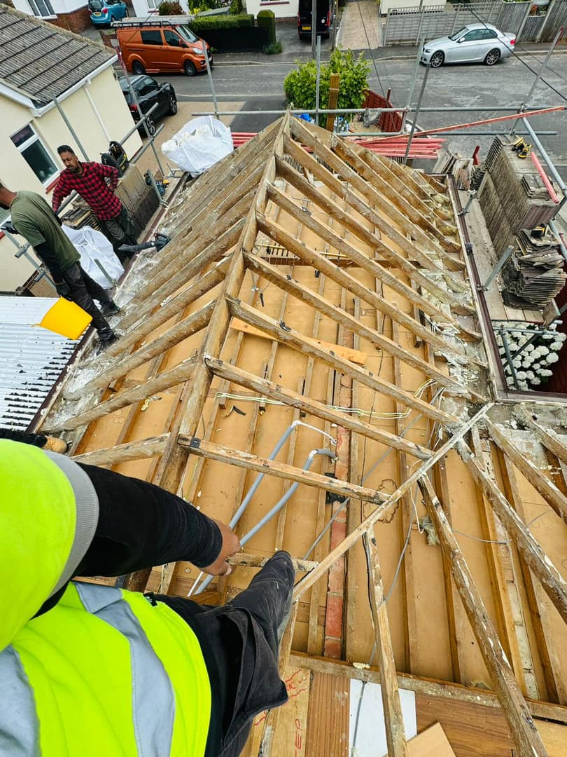Professional roofers working on a property in London - KS Roof Master