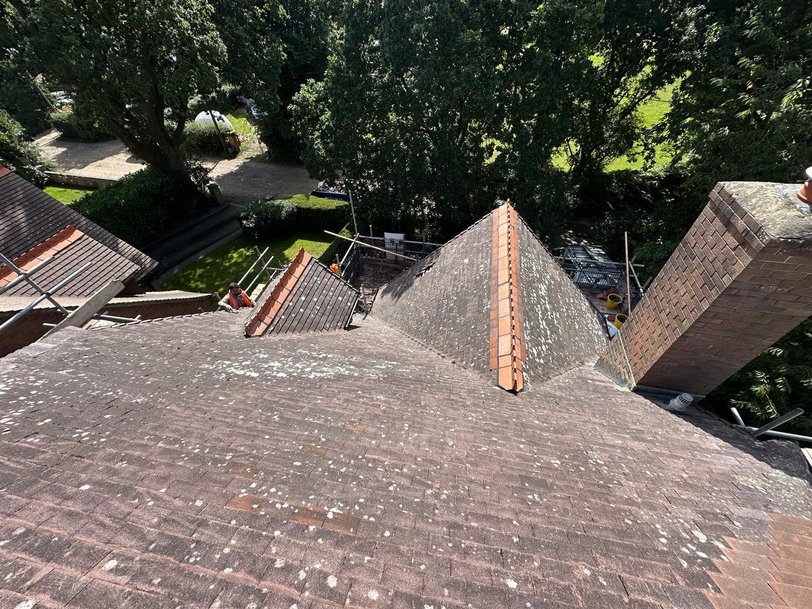 Professional roofers working on a property in London - KS Roof Master