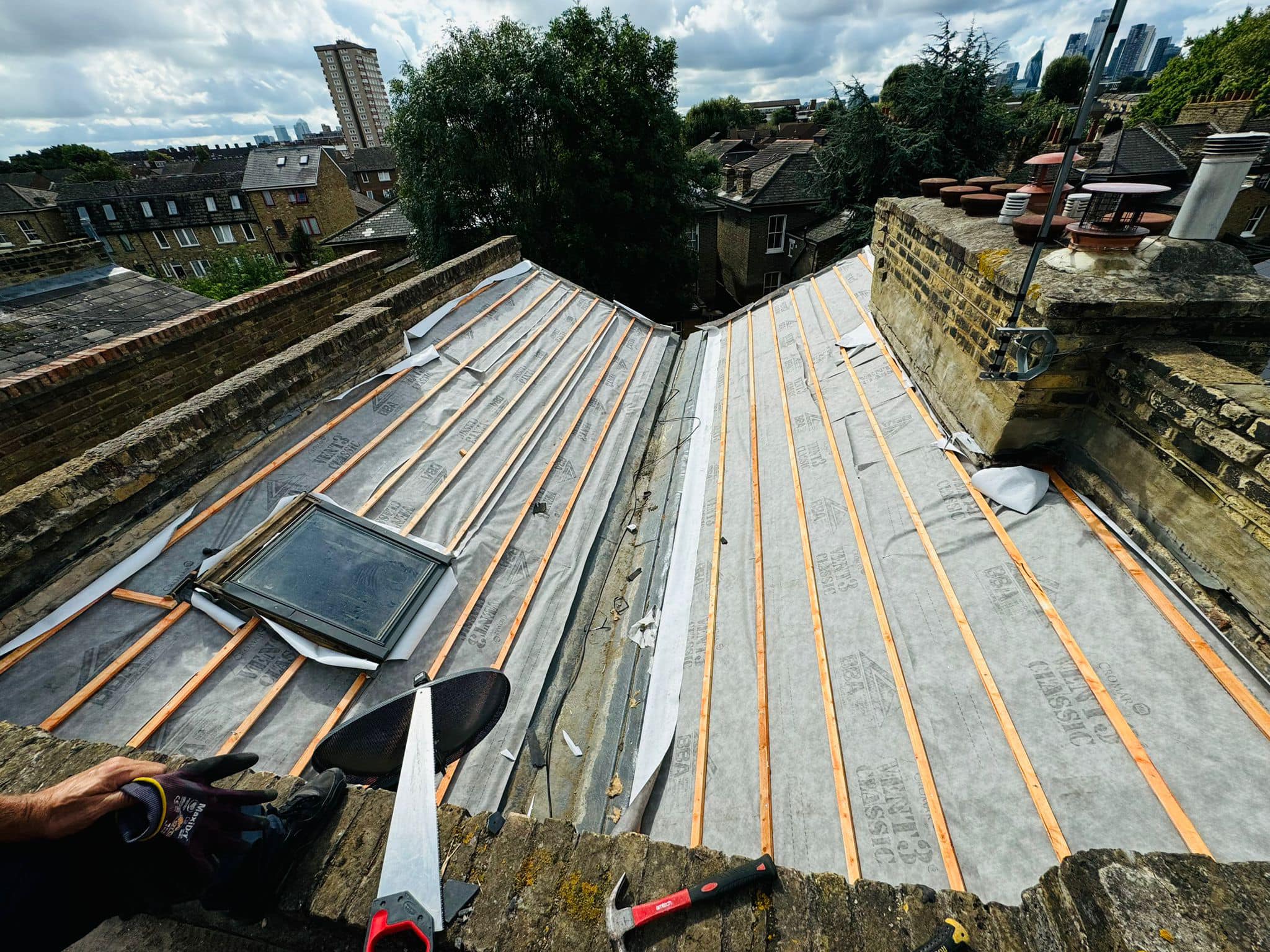 Lead flashing in Westminster