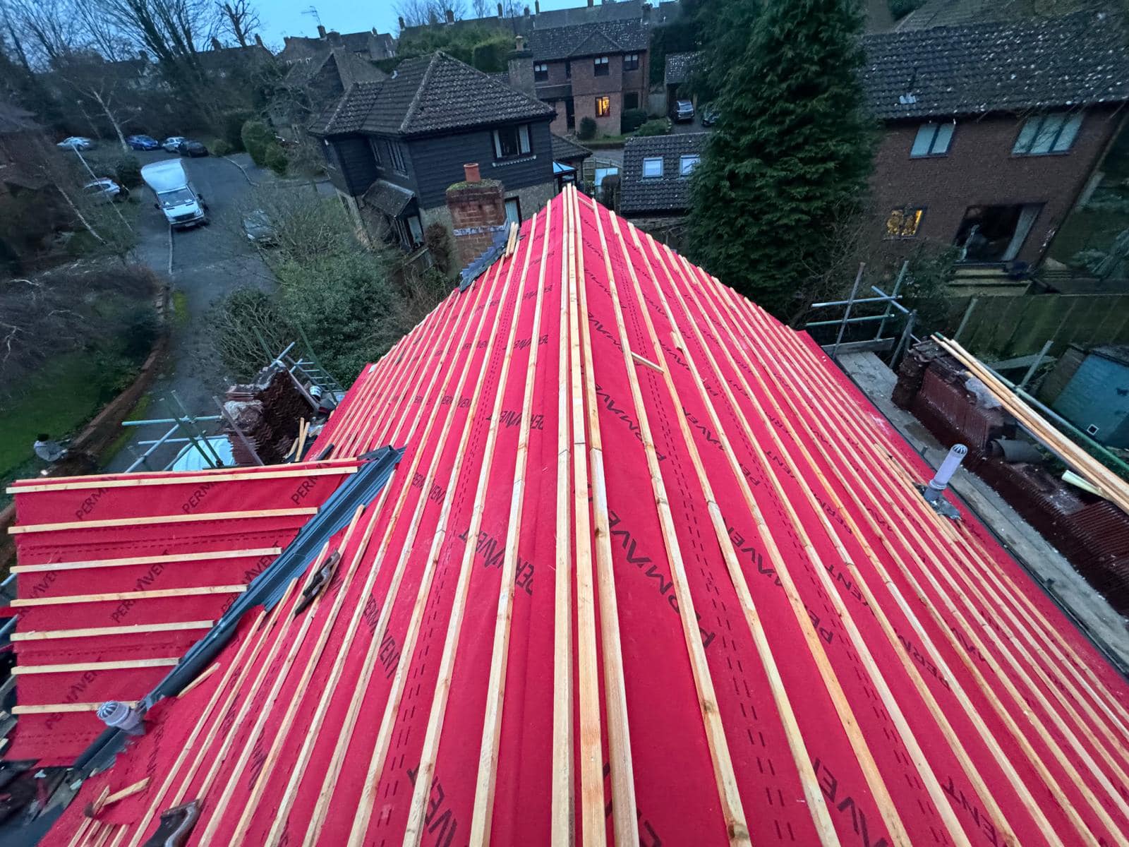 Professional roofers working on a property in London - KS Roof Master
