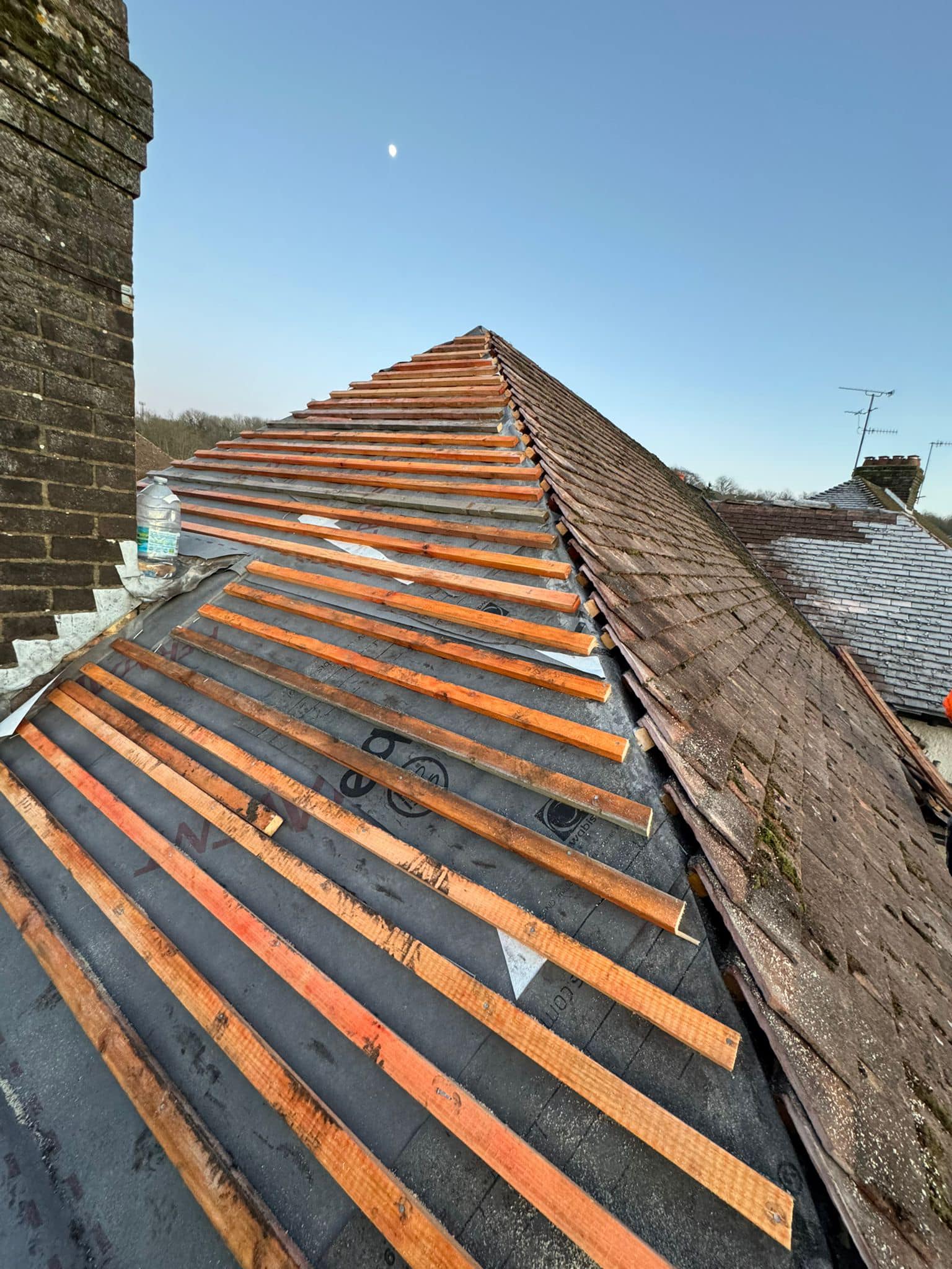 Slate roof restoration in Greenwich