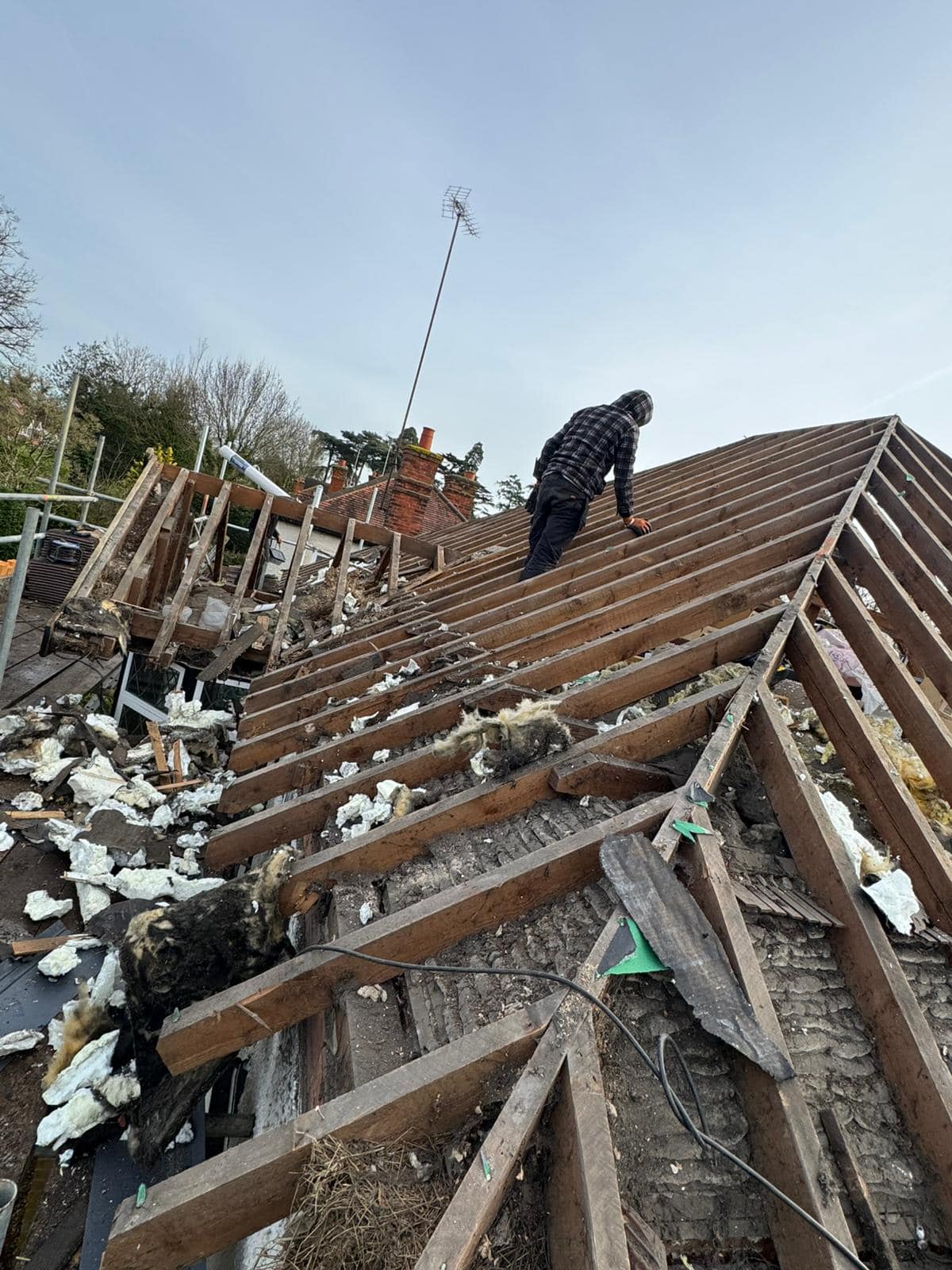 Professional roofers working on a property in London - KS Roof Master