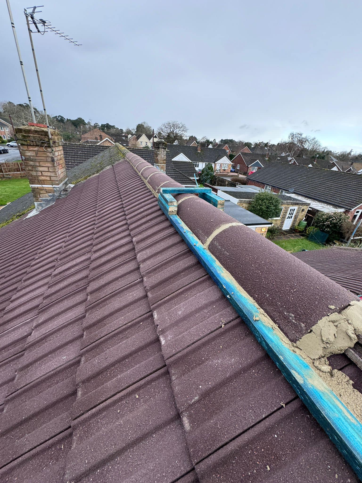 Professional roofers working on a property in London - KS Roof Master