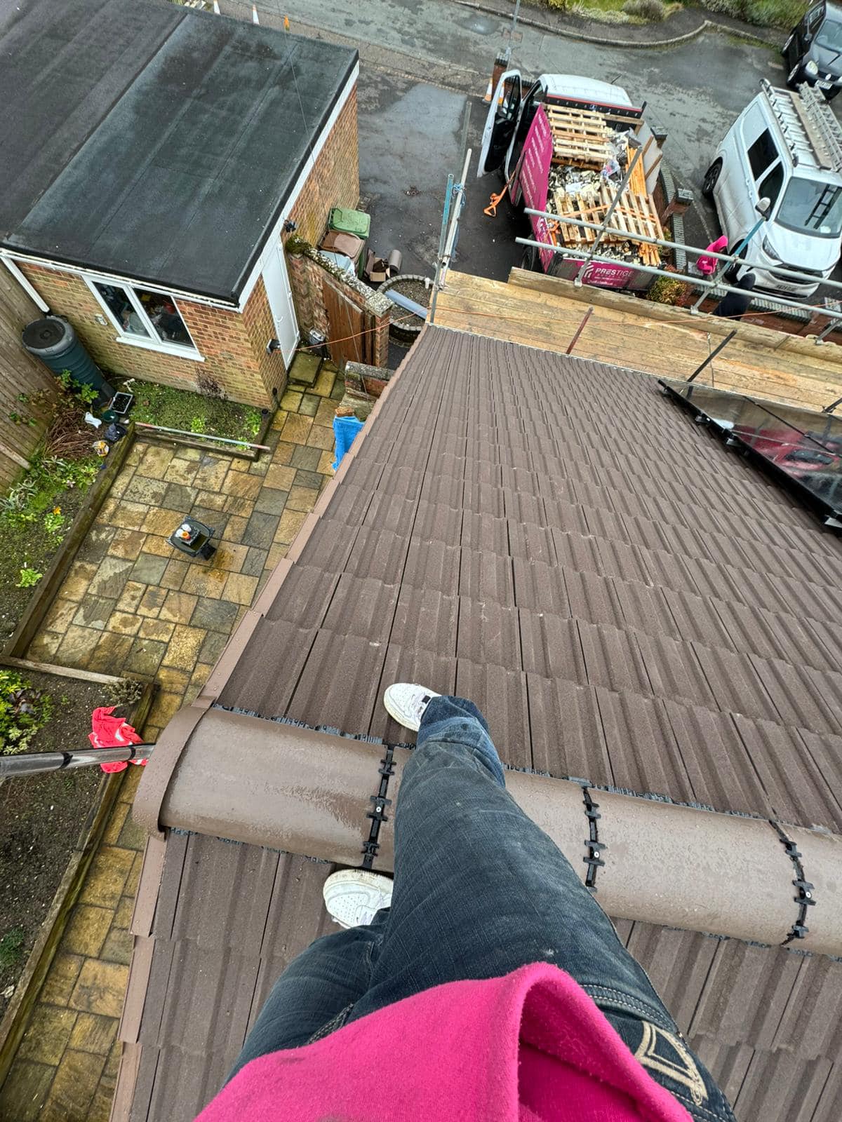 Professional roofers working on a property in London - KS Roof Master
