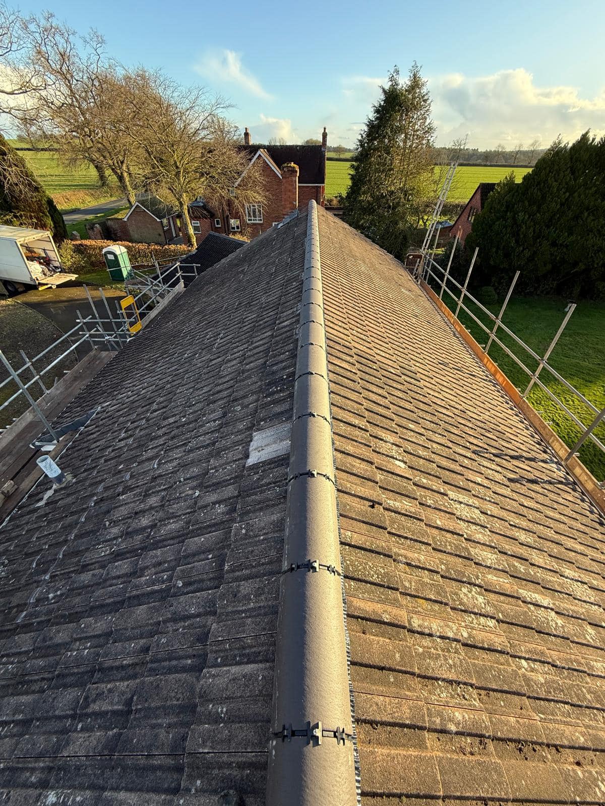 Professional roofers working on a property in London - KS Roof Master