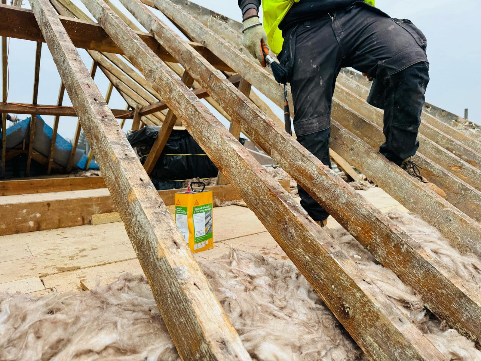 Professional roofers working on a property in London - KS Roof Master