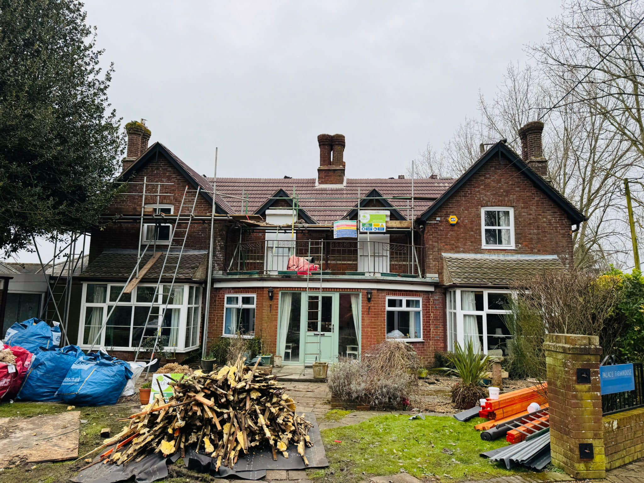 Professional roofers working on a property in London - KS Roof Master