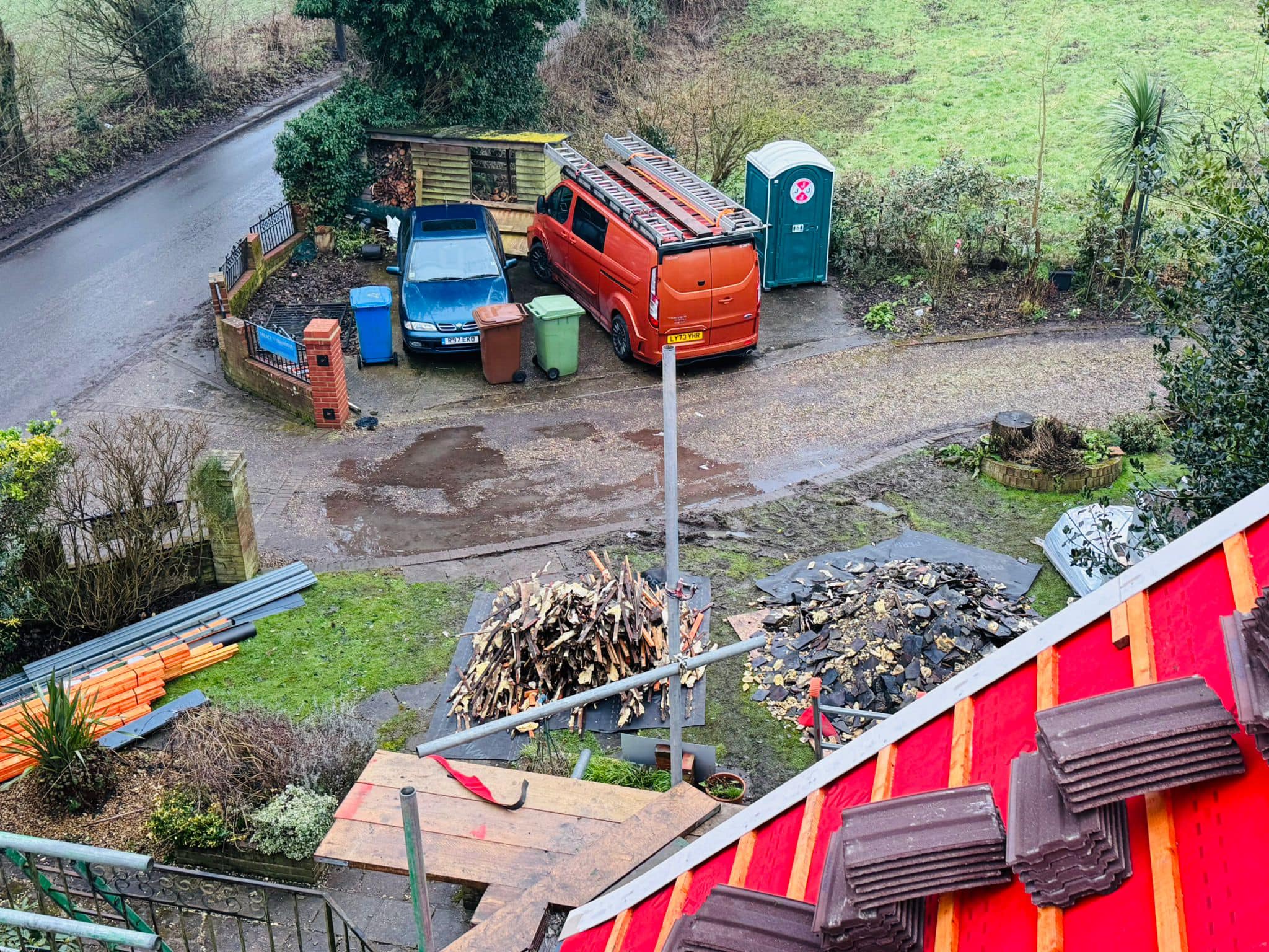 Professional roofers working on a property in London - KS Roof Master