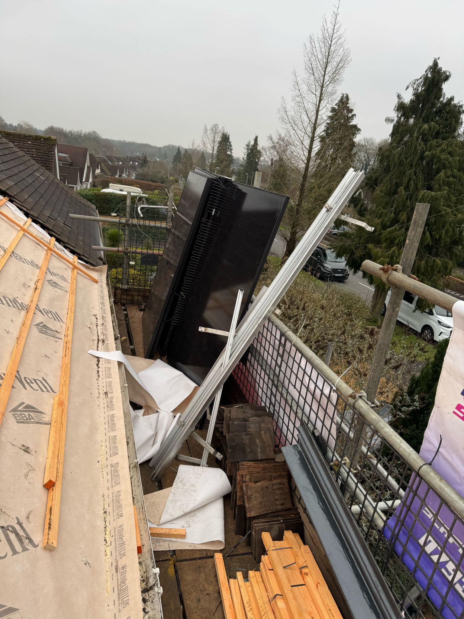 Professional roofers working on a property in London - KS Roof Master