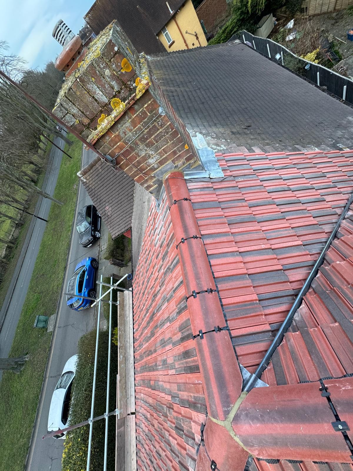 Professional roofers working on a property in London - KS Roof Master