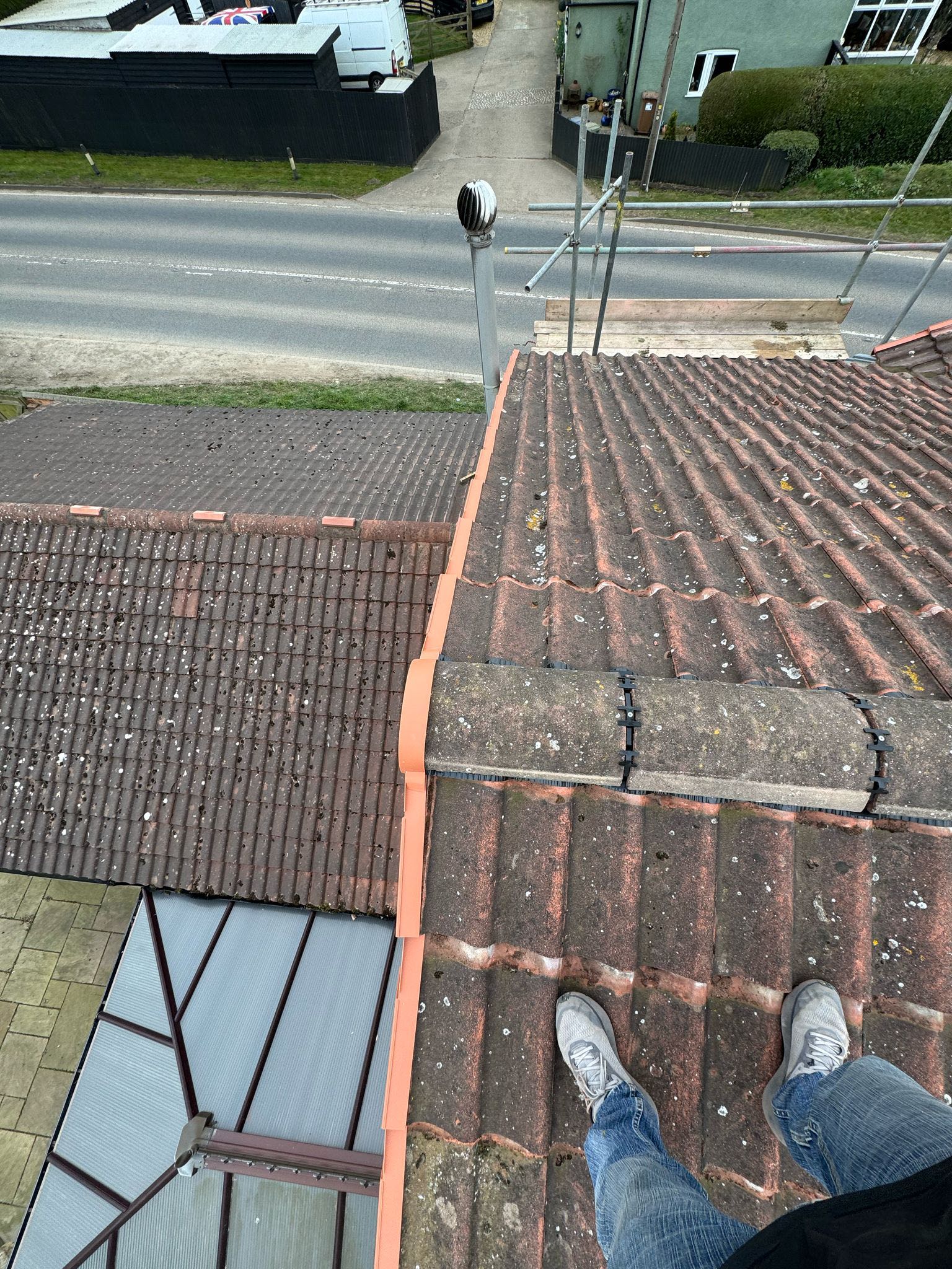 Professional roofers working on a property in London - KS Roof Master