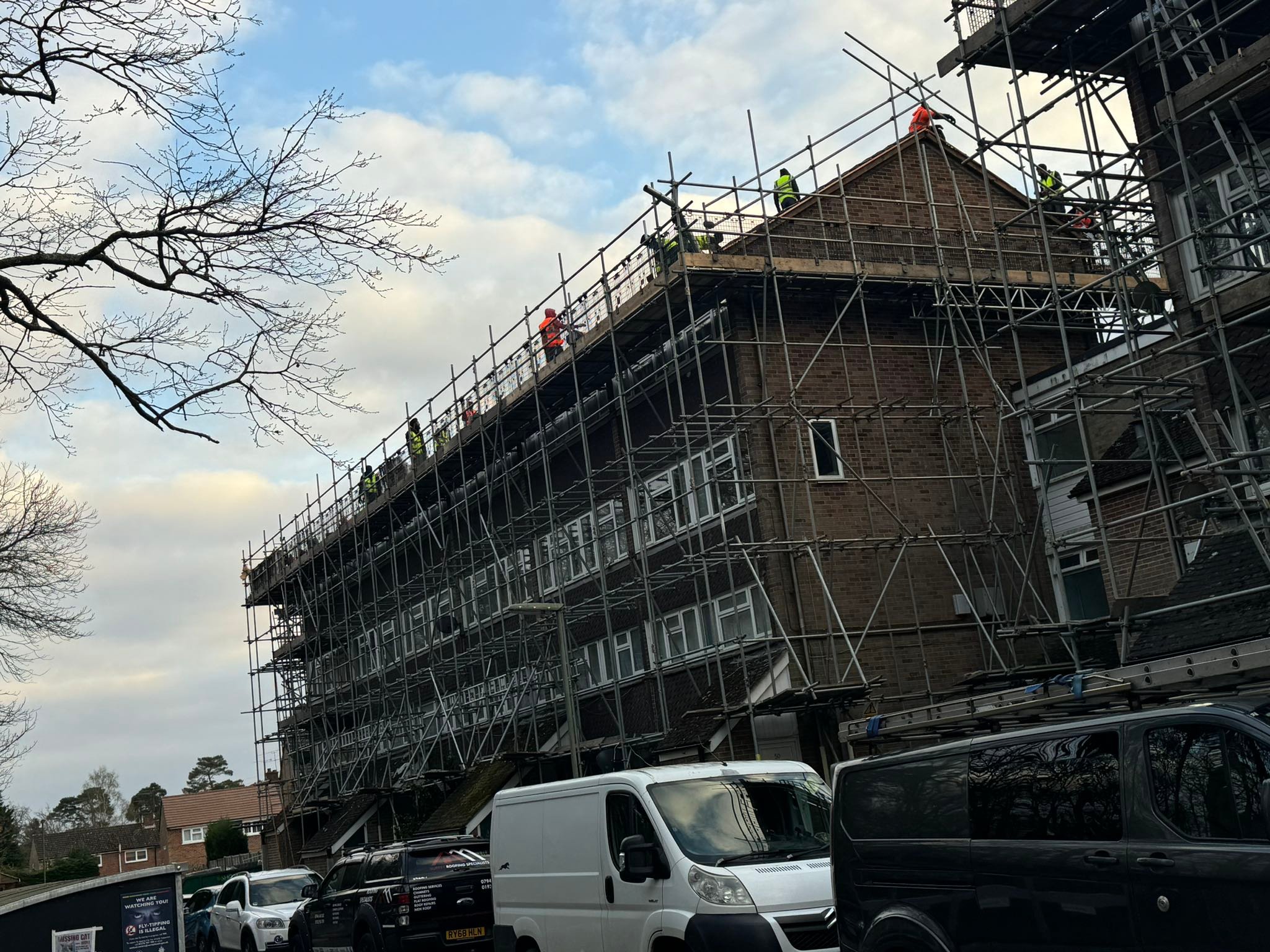Professional roofers working on a property in London - KS Roof Master