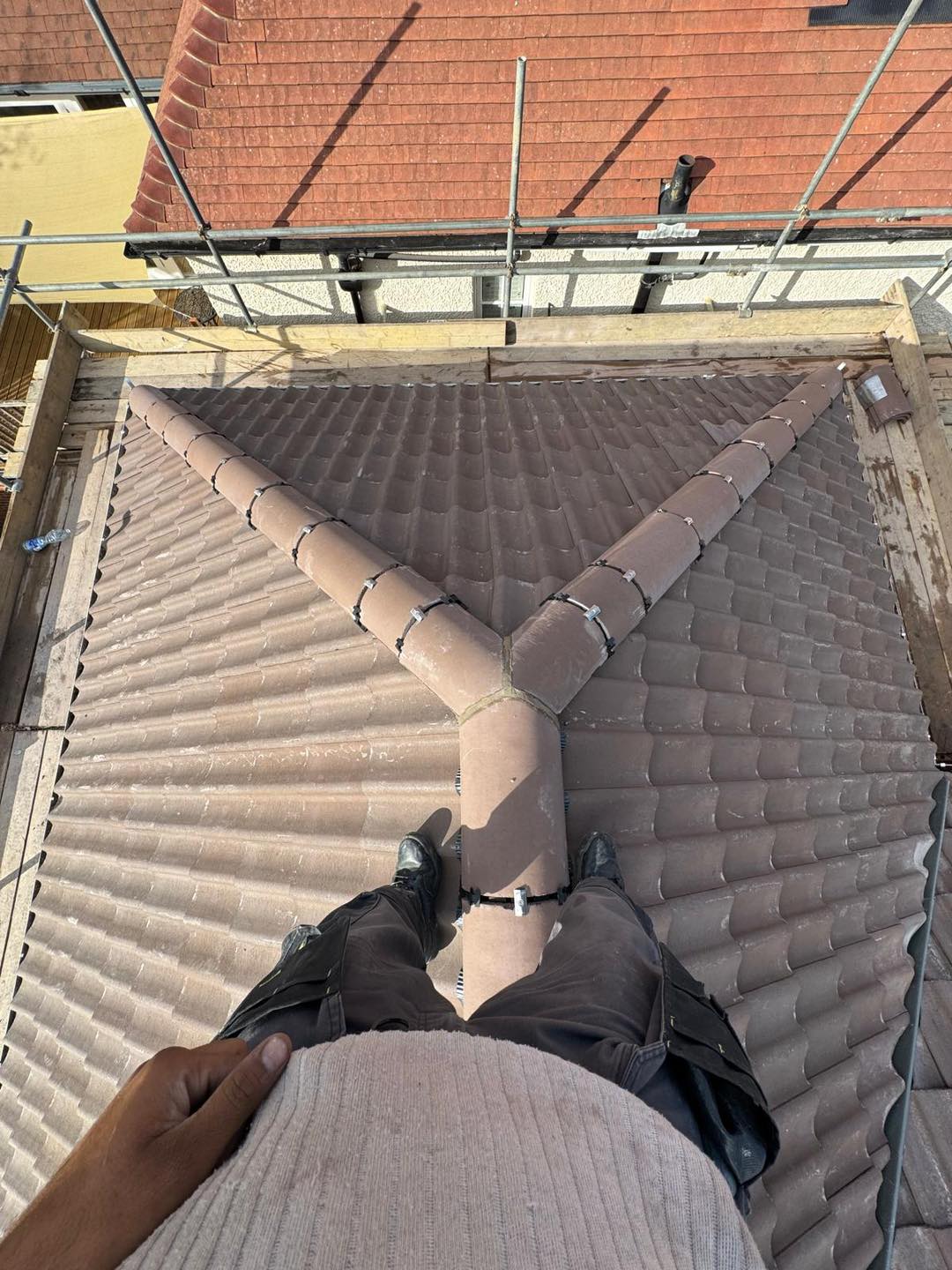 Professional roofers working on a property in London - KS Roof Master