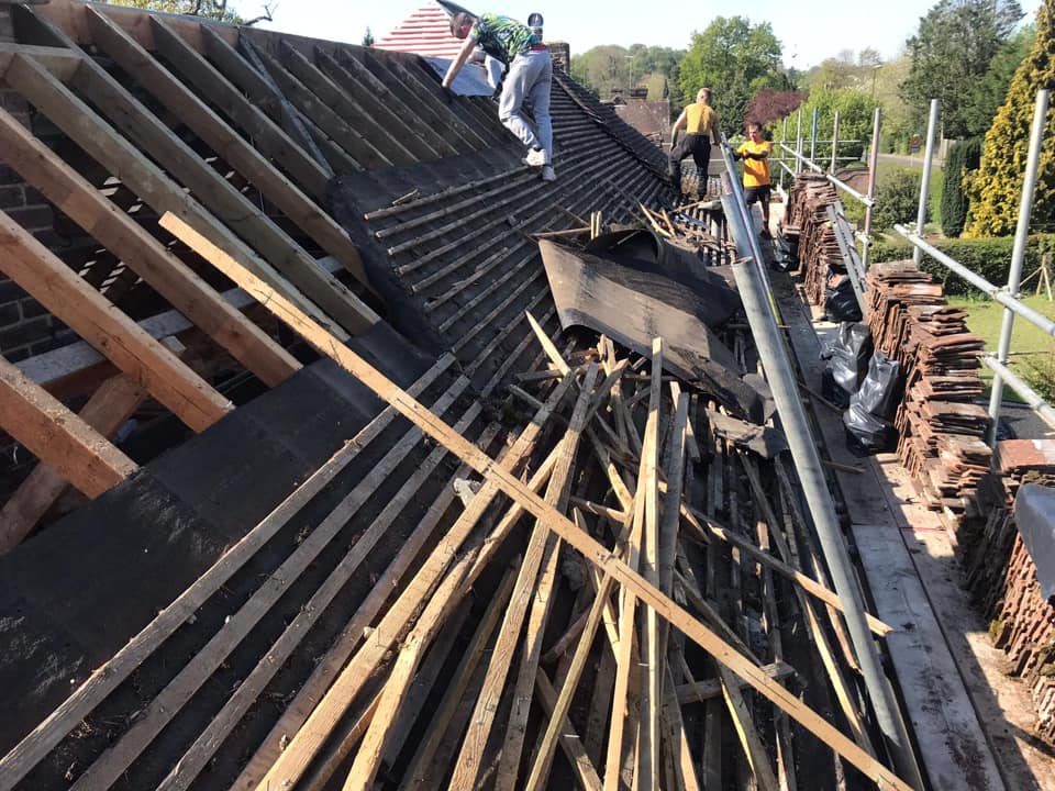 Professional roofers working on a property in London - KS Roof Master