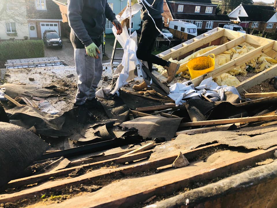 Professional roofers working on a property in London - KS Roof Master