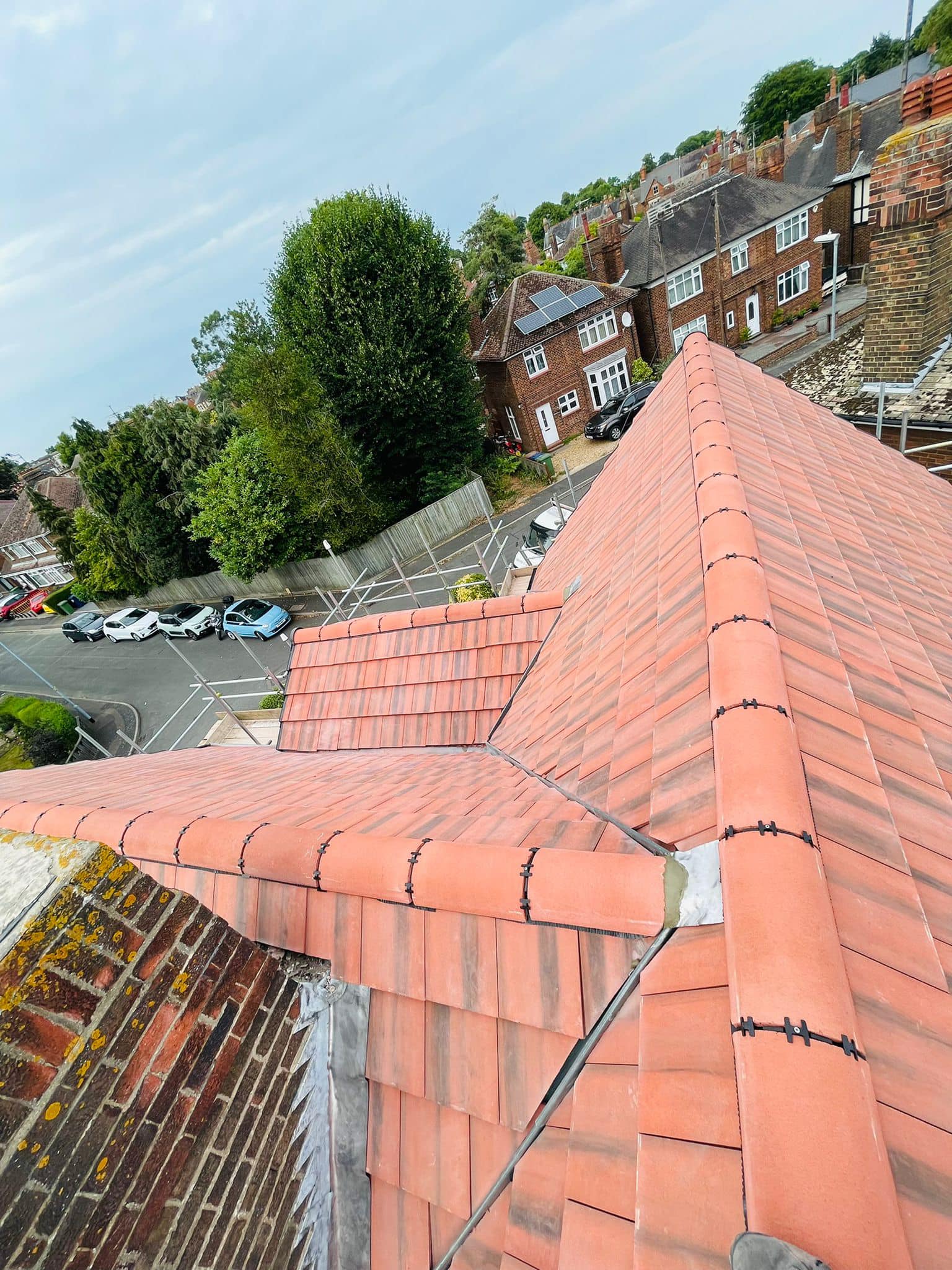 Professional roofers working on a property in London - KS Roof Master