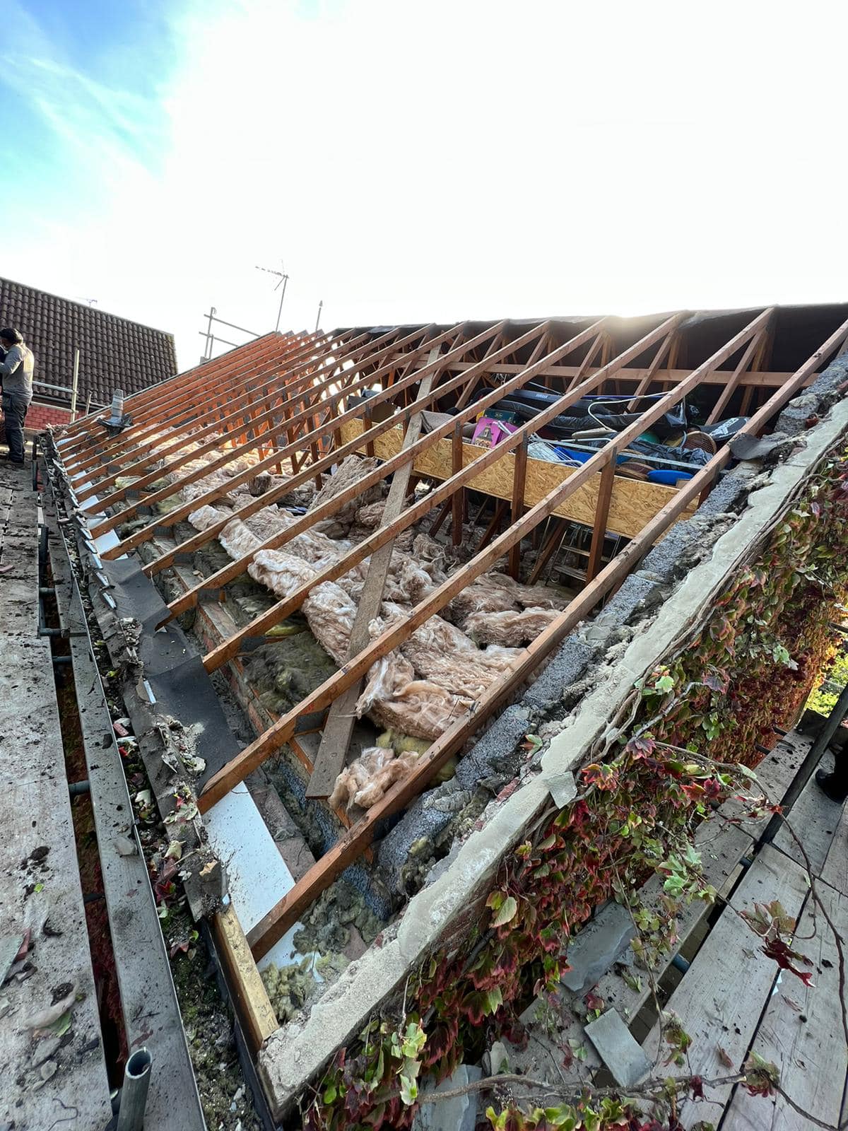 Professional roofers working on a property in London - KS Roof Master