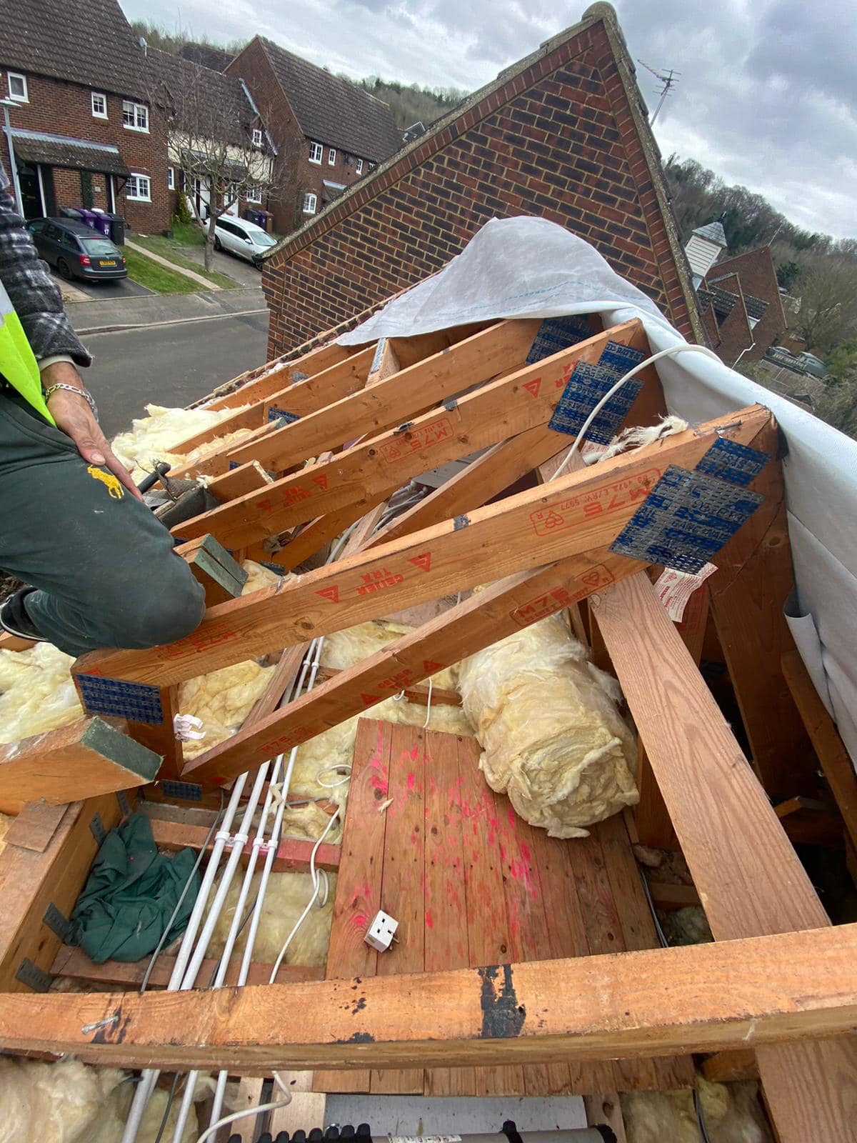Professional roofers working on a property in London - KS Roof Master