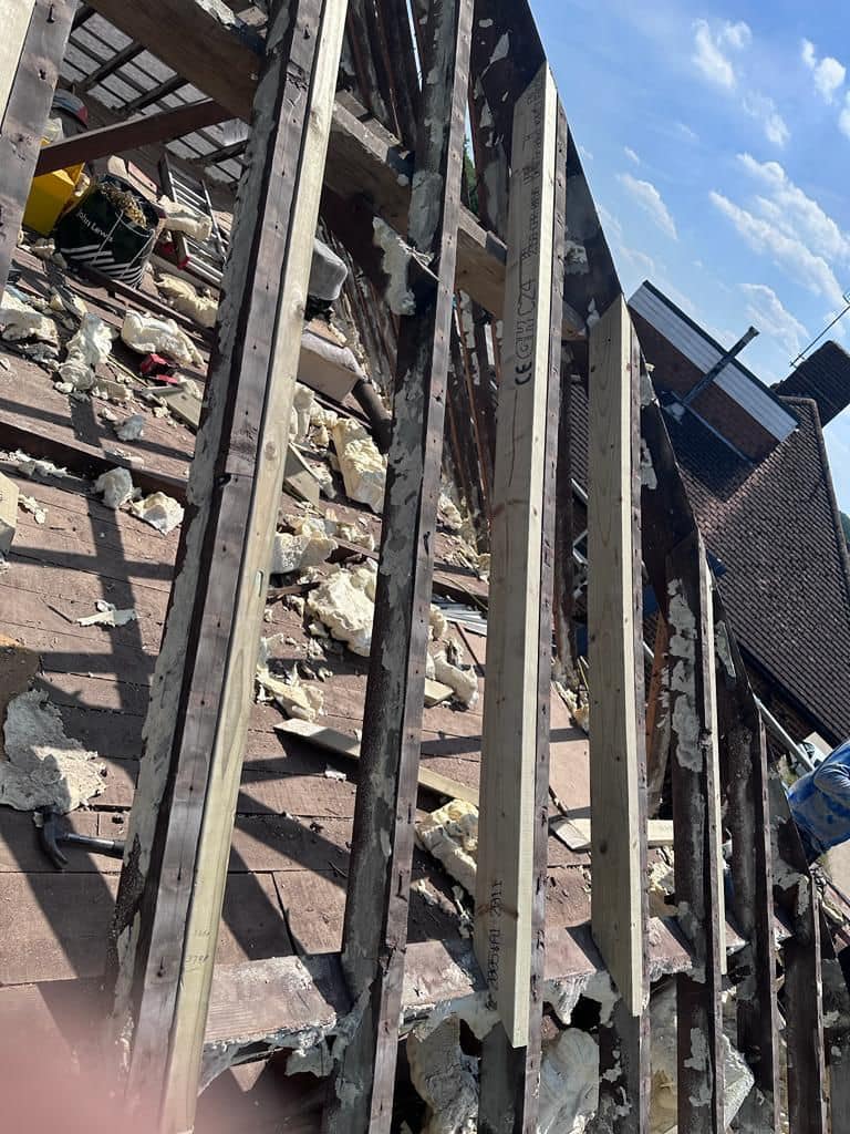 Professional roofers working on a property in London - KS Roof Master