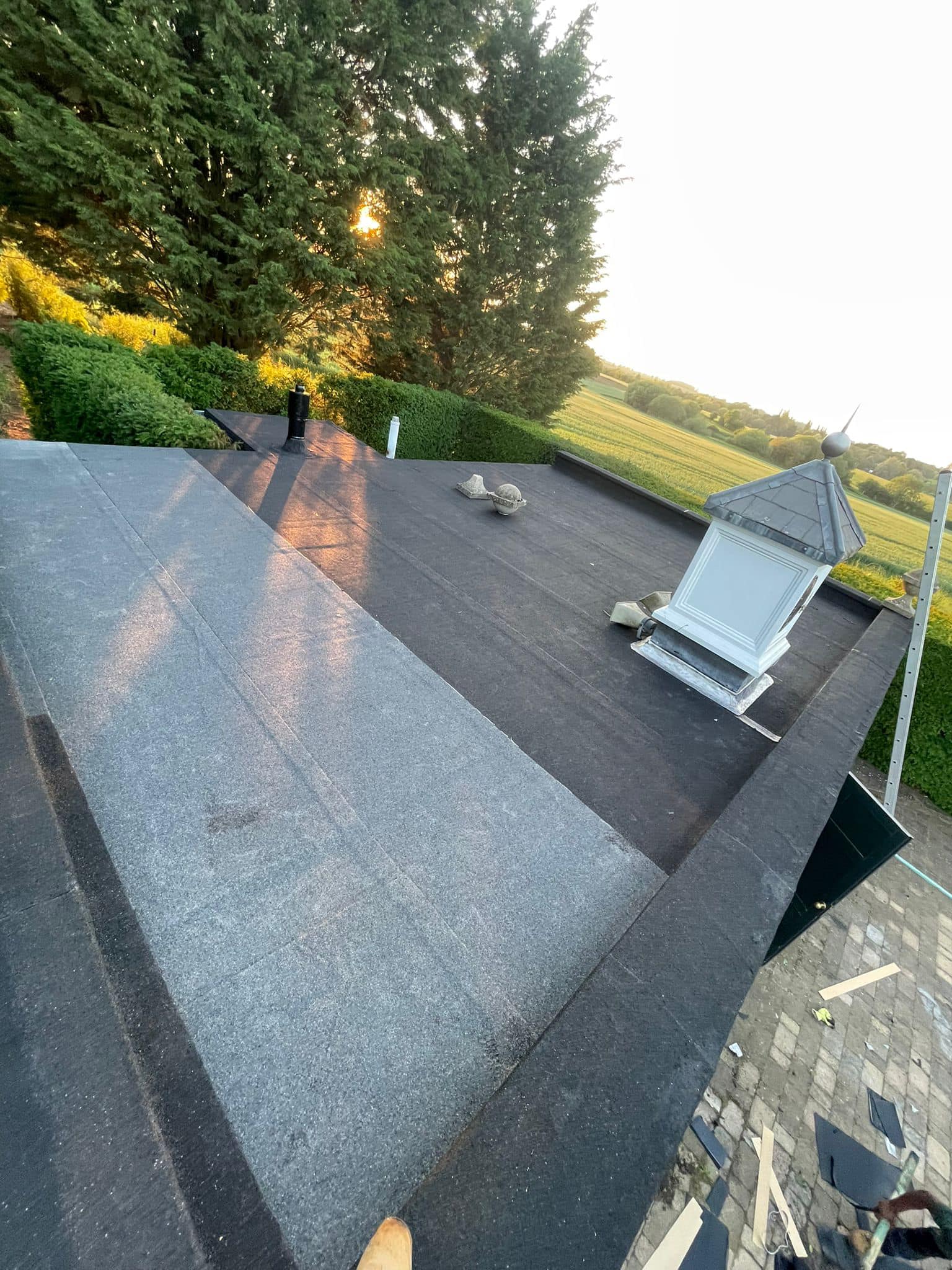 Professional roofers working on a property in London - KS Roof Master