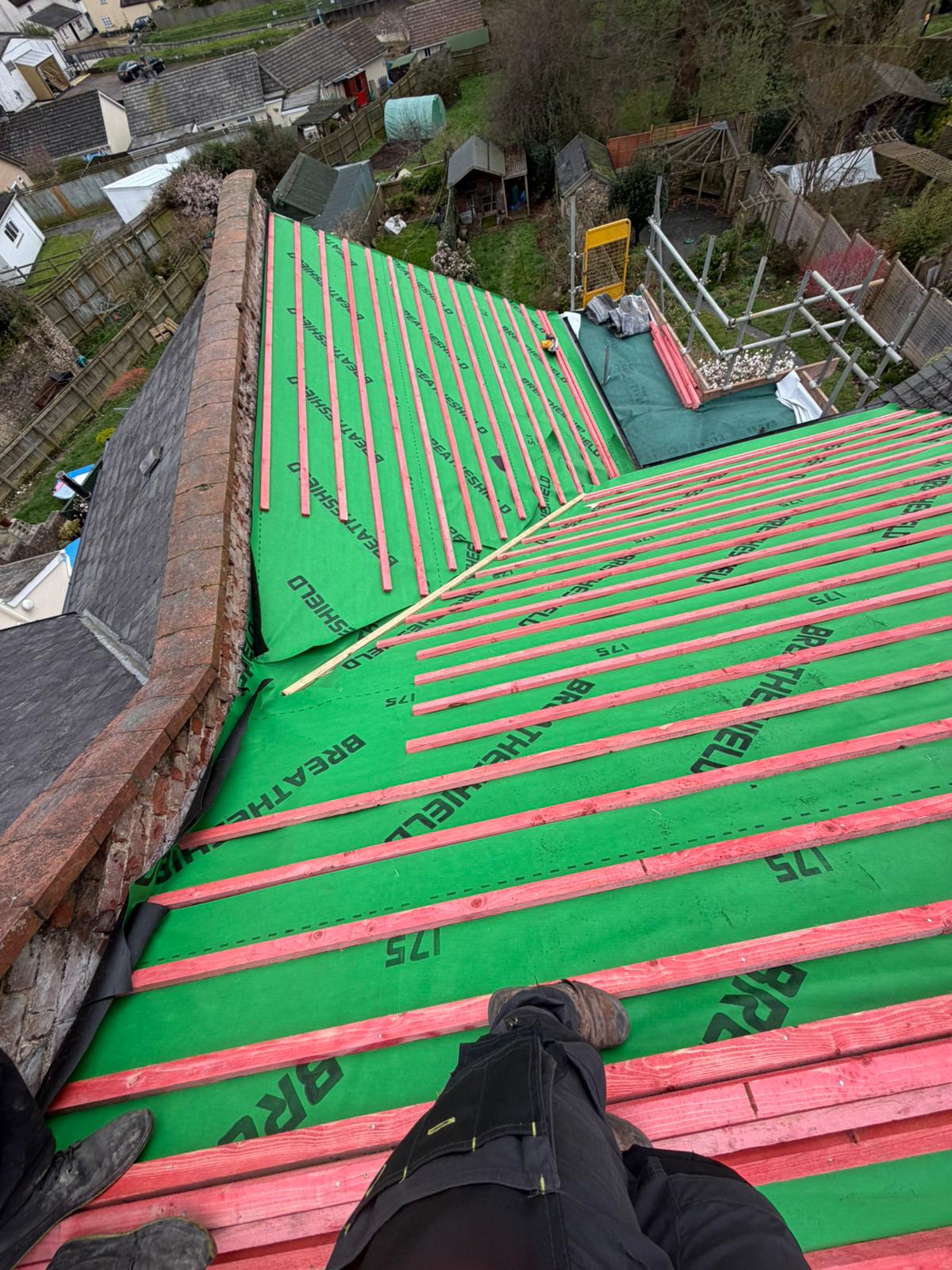 Professional roofers working on a property in London - KS Roof Master